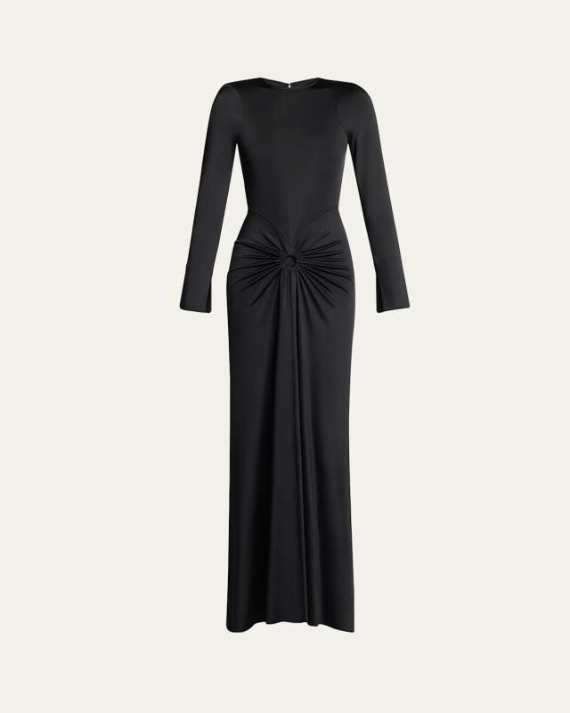 Gathered Long Sleeve Gown